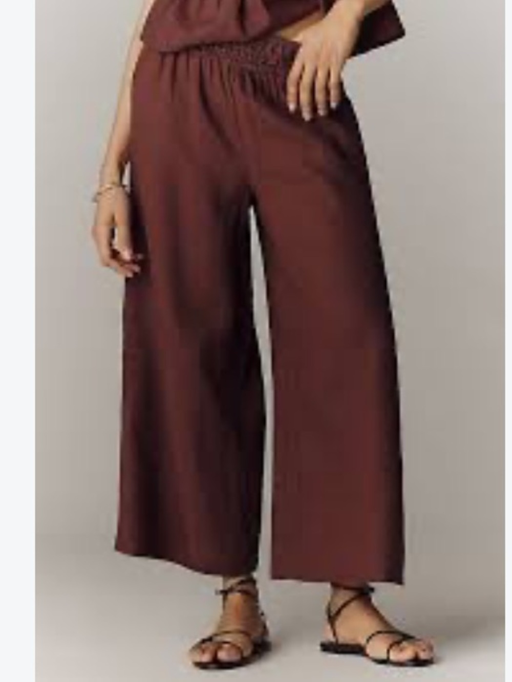 Anthropologie Somerset Linen Pull On Pant in Brownstone - XL Petite NWT